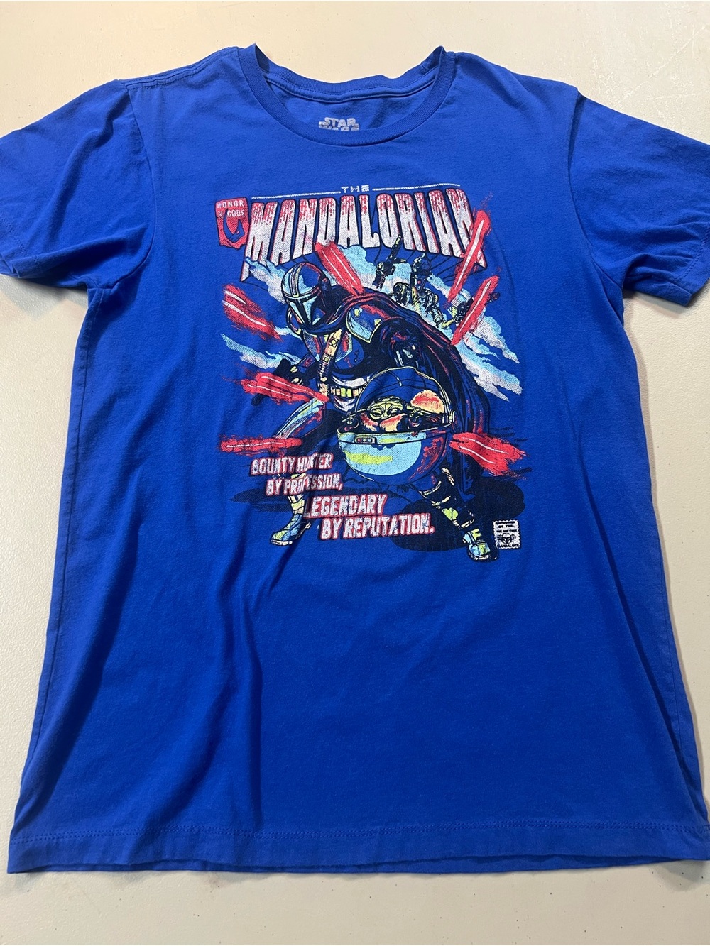 Star Wars The Mandalorian Grogu Baby Yoda Graphic T-Shirt Blue Men’s M